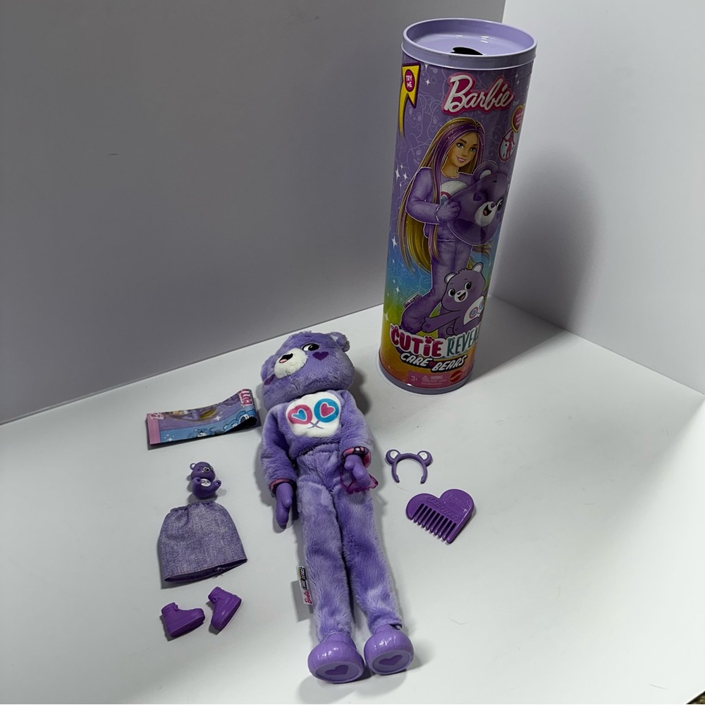 Barbie Cutie Reveal Purple Plush Doll Set